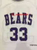 100 % 스티치 # 33 Scottie Pippen Bears 흰색 농구 저지 사용자 정의 모든 번호 이름 유니폼 망 여성 청소년 XS-6XL