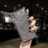 Diamantring Stand TPU Cell Phone Fodral för iPhone 12 11 Pro XR XS Max X 8 7 Samsung S21 Note 10