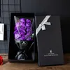 Newvalentine's Day 18 stks Zeep Bloem Simulatie Eeuwige Rose Bloemen met Doos Moeder's Dagen Gift Champagne RRD12941