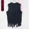 Women real rabbit fur vest with tassel winter autumn lady genuine rabbit fur gilet knitted 210917