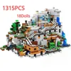 1315PCS Compatible Building Blocks Mountain Cave Village Figures Module Bricks Toys For Children horror dragon Q0723