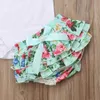 Summer born Infant Rompers Baby Girl Clothes Short Sleeve Letter Floral Shorts Headwear Girls 210629