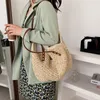 HBP Blue Women Hand-Grown Handbag Bohemian Summer Straw Beach Bag Bag Travel Shopper Weaving Weaving Weaving 257W