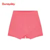 Women's Summer Sexy Casual Asymmetrical Front Candy Color Skort Shorts 2021 Spring Colorful