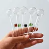 Cachimbo de vidro queimador de óleo Cachimbo Pyrex para fumar Bubbler Tubo de vidro transparente com pontos coloridos Queima de unhas de óleo Cachimbo gigante Acessórios para fumar