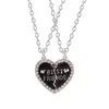 Mode meilleurs amis miel amour Couple pendentif collier 2 pièces/ensemble arc-en-ciel coeur brisé BFF bons amis amitié bijoux cadeau G1206