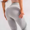 NORMOV Fitness Legging Nahtlose Hohe Taille Push-Up Leggins Schwarz Aushöhlen Atmungsaktive Schnell trocknend Workout Femme Jegging 211221