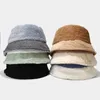Cuciture casual Colore a contrasto Pelliccia sintetica Inverno Cappelli a tesa avari per le donne Cappello a secchiello caldo Cappellini da pescatore da uomo