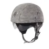 Motosiklet Kask Deri Vintage Casco Moto Açık Yüz Retro Yarım Kıyıcı Biker Pilot Dot Hintler9391658