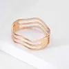 2021 Fashion Alloy Metal Geometry Hollow Out Bracelets Bangle for Women Wave Shape Cuff Bracelet Elegant Jewelry Bijoux Q0719