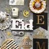 Eid mubarak pvc brev tecken diy hantverk bord ornament islamisk party tecken eid al adha dekoration för hem 210408