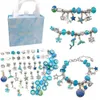 DIY Bead Bracelet Cartoon Crystal Glass Alloy Kits for Children Handmade Jewelry Makings with Gift Box Friendship Bracelets