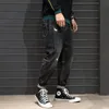 Estilo japonês fashin homens jeans vintage desenhador rasgado homme Emenda retro preto harem calças streetwear hip hop homens