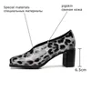 ALLBITEFO genuine leather high heel shoes thick heel Metal toe fashion sexy party women heels shoes comfortable high heels women 210611