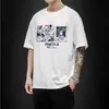 LIFENWENNA Summer Men's T Shirt Fashion Personality Graffiti Print O Neck Short Sleeve T Shirt Mens Casual Hip Hop Oversized Top 210707