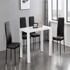 US Stock White modern minimalist dining chair Furniture fireproof leather sprayed metal pipe diamond grid pattern restaurant home 189V