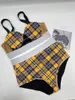 Hot Swimsuit Grid Bikini Set Dam Stripe Badkläder Snabb leverans Baddräkter Sexig