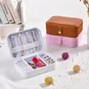 Bijoux Pochettes Sacs Quatre Couleurs PU Boîte De Rangement En Cuir Portable Mini Simple Fille Coeur Voyage Transporter Peut Mettre Bague Boucles D'oreilles Rouge À Lèvres Wynn22