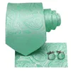 Papillon Verde Menta Solido Paisley Seta Matrimonio Cravatta Per Uomo Handky Gemello Regalo Cravatta Fashion Design Business Party Dropship Hi-Tie Smal22