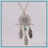 Nyckelringar Smycken Dreamcatcher Keychain Indiska 6mm / Turkos Beads Holder Födelsedag Julklappar Kvinnor Dream Catcher Chain Drop Delivery