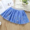 Kids Dance Voile Tutus Girl Shiny Skirt Fashion Print Tulle for s Embroider Sequin s 210429