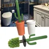 Badtillbehörsset Toalettborste Innovativt tätt huvud Plast Söt kaktus Långt handtag Rengöringsmedel för hemmet