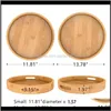 Kitchen Storage Organization Round Serving With Handles Wooden Bamboo Circle Tray For Coffee Table Ottoman F5Osu 8E9Dc