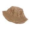 Cappelli invernali per donna Cappello a secchiello in maglia tinta unita Cappello da pescatore caldo e morbido Visiera parasole Cappello a cloche lavorato a maglia traspirante