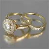 Обручальные кольца модное обручальное кольцо Золотое цвет обещание украшения размером 6-10