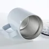 12oz Sublimation Blanks Coffee Mugs With Handle Lids Blank Thermal Transfer Tumblers Stainless Steel Drinking Cup CYZ3222 270Pcs