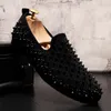 Designer Men Dress Party Wedding Shoes Glittering Rivet Spike Pointed Toe Nightclub Flats British Rhinestone Slip on Male Homecoming Loafers X39