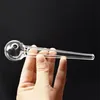 Thickness Smoking Pipe Clear Tube Glass Oil Burner Pipe Heavy Strong Glass Smoking Hand Tobacco Dry Herb Cigarette Pipe 14cm lenght 30mm ball