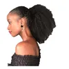 Clip i Real Remy Human Hair Extensions Afro Kinky Curly Drawstring Ponytail 4B 4C 100% Naturlig Svart Färg Hairextension 140g