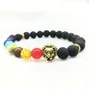 Hebras de cuentas, pulsera para hombres y mujeres, cuentas coloridas y roca volcánica con diseño de León Animal, baratija de moda, elige proporcionar Drop Trum22