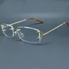 Sunglasses Clear Wire C Eyeglasses Small Square Rimless Eye Glasses Frames Vintage Eyewear Spectacles Desinger Luxury Carter Clear Optical Fill Prescription