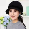 20 style Vente Hiver Femmes Tricoté Floral Skullies Super Doux Mélange De Laine Chapeau De Fourrure De Lapin Chaud Bonnets Femme Baggy Chapeaux Cap 211229