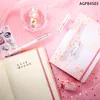 M&G 0.5mm Black Gel Pen Full Needle Tip Signing Student Stationary Office Teaching Supplies Pink Cherry Blossom Pattern Pens