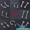 5 sztuk Piercing Język Szbanka Panie Proste Nos Ring Nowy Styl Retaler Stud Clear przezroczysty dla kobiet Body Biżuteria Bioplex