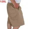 Pantaloncini estivi da uomo in cotone taglie forti tasca con cerniera al ginocchio grandi cantieri casual short vita alta oversize 10XL 11XL 12XL H1210