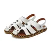 Designer men's leather sandals black white brown outdoor beach men's spring summer sandals walking 39-45