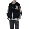 Giacche da uomo moda elegante britannica 2021 hip hop streetwear giacca da baseball giacca cappotto lettera b ossa ricamo bomber giacca da college # f4