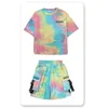 Desgaste de la etapa Kid Summer Hip Hop Ropa Camiseta gráfica Tie Dye Camiseta de gran tamaño Top Streetwear Cargo Shorts Traje de baile Ropa para niña Niño