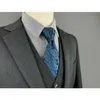 男性のためのネイビーシルクのネクタイ・ロングネクタイPaisley Solid Blue Stripes 63 "160cmビジネスのドロップシップ