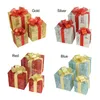 Gift Wrap Packing Box Gold For Kids Friends 3pcs 3 Size Home Craft Shining Design Festive Atmosphere Christmas Ornament Iron Boxes