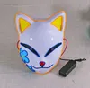 Anime démon tueurs renard masque d'éclairage en plastique lumière LED masque de Cosplay Halloween LED masques lumineux