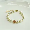 Strand Beaded Strands perlas naturales de agua dulce/ojo de tigre/pulseras de cristal de fresa para mujer joyería de moda regalo hecho a mano Original Des