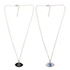 Blauw geïnspireerd sieraden kwade oog druzy stenen hanger ketting hars kwarts kristallen mode voor vrouwen