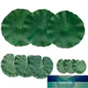 9 sztuk / zestaw Sztuczne pływające pianka Lotus Liść Lotos Lily Podkładki Ozdoby Zielone Perfect Dla Patio Fish Pond Basen Basen Akwarium Cena Fabryczna Ekspert Design Quality Najnowsze