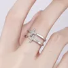 Double Layer Diamond Jesus Cross Ring Band Finger Open Adjustable Hollow Stacking Rings Women Couple Fashion Jewelry Gift Will and Sandy