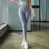 Yogaoutfit Leggings med nude fitnessbyxor Sömlös hög midja Höftlyftande elastiska niopunkts träningsbyxor för kvinnor ingen logotyp
